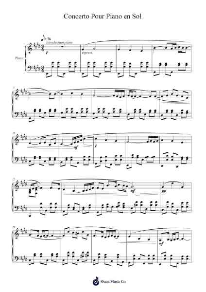 Concerto pour Piano en Sol Sheet Music by Vincent-Arr.Gardi Clairero