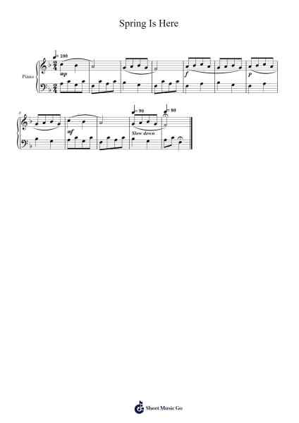 Spring Is Here Sheet Music by Traditional-Arr.Zimgus Jackfred