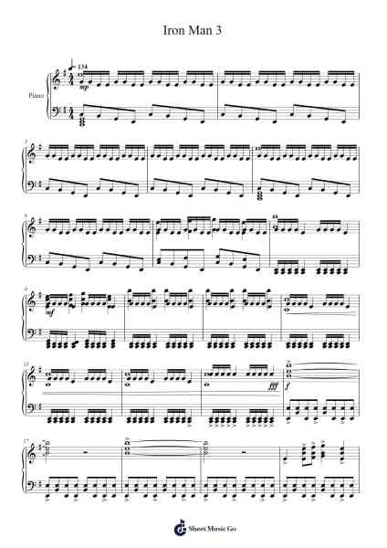 Iron Man 3 Sheet Music by undefined-Arr.Brobraith Zeyer