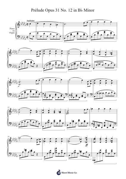 Prélude Op. 31 No. 12 in B-flat Minor Sheet Music by Charles-Valentin Alkan-Arr.Rodblair