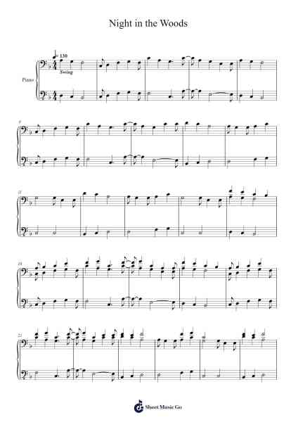Night in the Woods Sheet Music by Alec Holowka-Arr.Borgriel