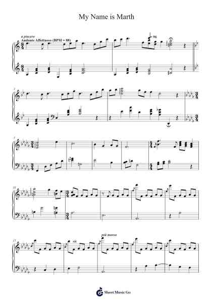 My Name is Marth Sheet Music by Yuka Tsujiyoko-Arr.Bloorvogt