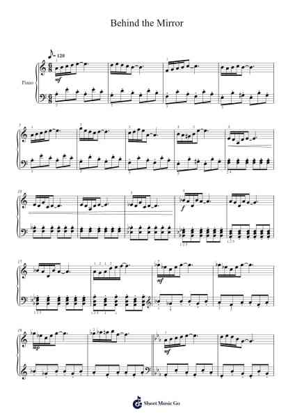 Behind the Mirror Sheet Music by Wolfpont-Arr.Murtus Bertcrofts