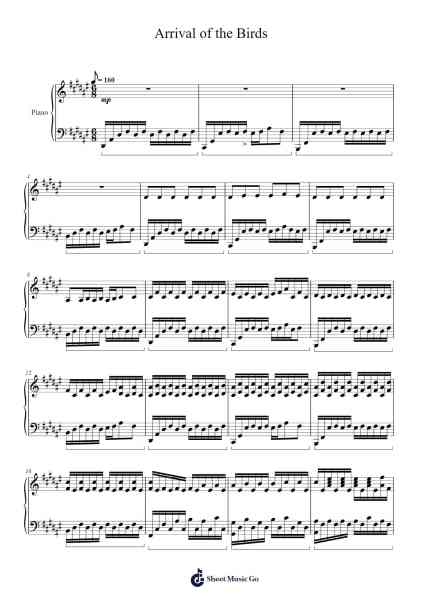 Arrival of the Birds Sheet Music by Akmigone-Arr.Alac Floleigh