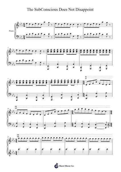 The SubConscious Does Not Disappoint Sheet Music by Rayward-Arr.Yulegus