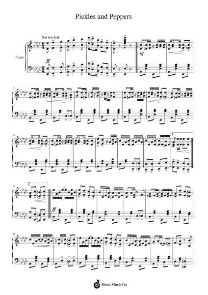 Pickles and Peppers Sheet Music by Adaline Shepherd-Arr.Spenky Chloelith