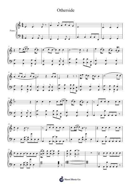 Otherside Sheet Music by Red Hot Chili Peppers-Arr.Wano'neil Orn