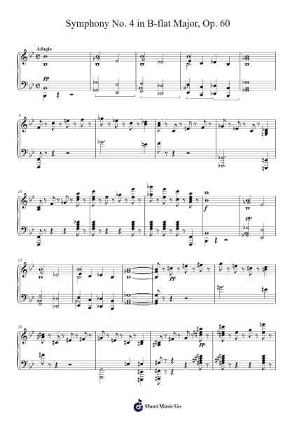 Symphony No. 4 in B-flat Major, Op. 60: I. Adagio - Allegro vivace Sheet Music by Ludwig van Beethoven-Arr.Ianre
