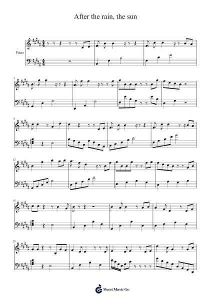 After the rain, the sun Sheet Music by undefined-Arr.Mickbess