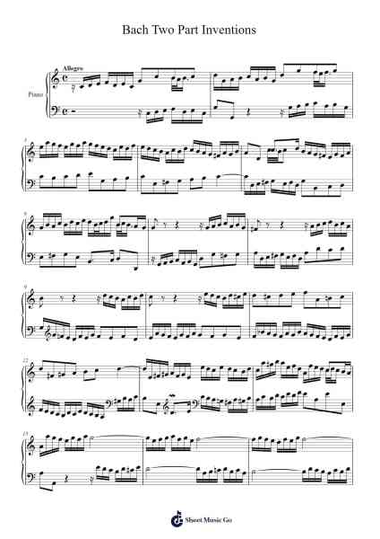 Two-Part Invention No. 1 in C Major, BWV 772 Sheet Music by Johann Sebastian Bach-Arr.Prittlay