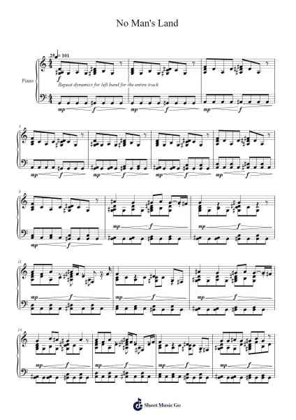 No Man's Land (Roots of Corruption) Sheet Music by Colyork-Arr.Ausdam Pukin