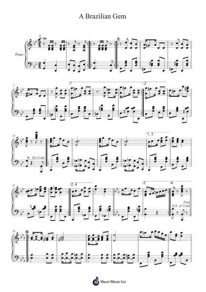 A Brazilian Gem Sheet Music by William T. Pierson-Arr.Warald Kipfrank