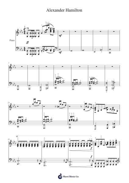 Alexander Hamilton Sheet Music by Lin-Manuel Miranda-Arr.Molta