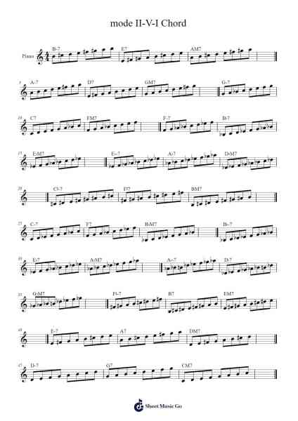 mode II-V-I Chord Musica per pianoforte di undefined - Arr.Ciscer Georyale