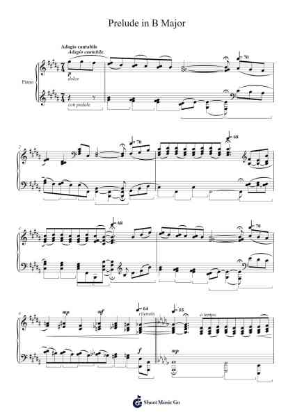 Prelude in B Major Sheet Music by Chamtra-Arr.Noahsweet
