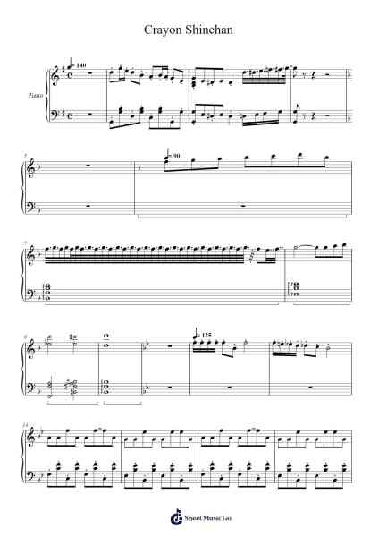 Crayon Shinchan Sheet Music by undefined-Arr.Kerrdutt Anda