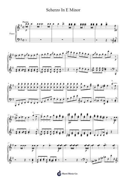 Scherzo in E Minor, Op. 16, No. 2 Sheet Music by Felix Mendelssohn-Arr.Glosper