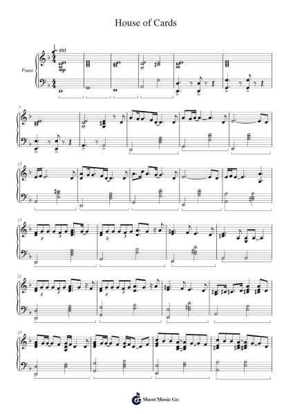 House of Cards Sheet Music by undefined-Arr.Corvan Hewkins