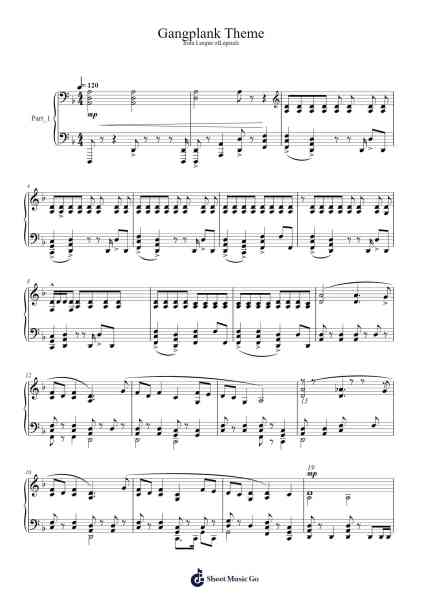 Gangplank Theme Sheet Music by Riot Games-Arr.Campbriel