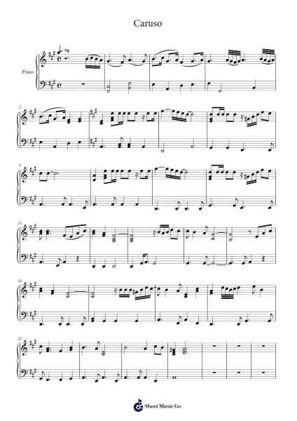 Caruso Sheet Music by Lucio Dalla-Arr.Eipssil Caltis