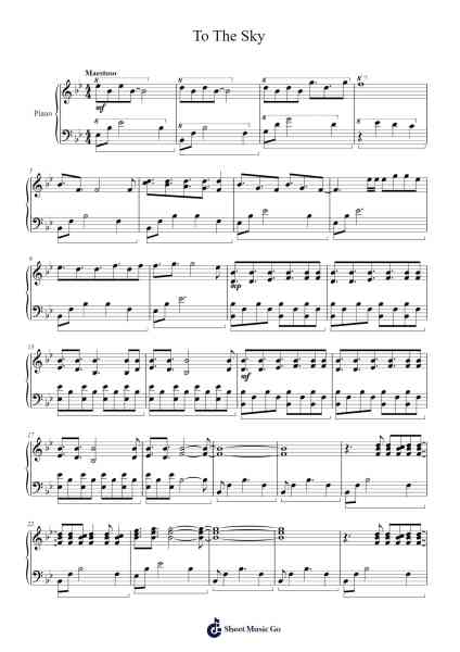 To The Sky Sheet Music by TK-Arr.Gemfoe Conchey