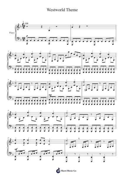 Westworld Theme Sheet Music by Ramin Djawadi-Arr.Latckens