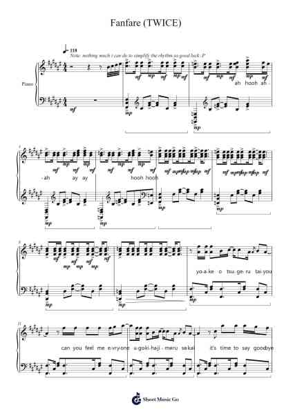 Fanfare (TWICE) Sheet Music by TWICE-Arr.Stanthy