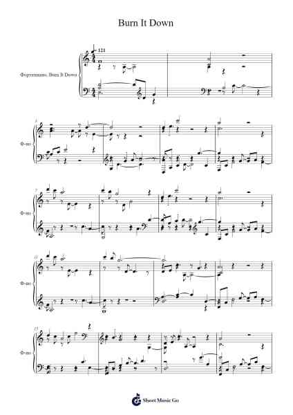 Burn It Down Sheet Music by undefined-Arr.Nanholt Walkchi