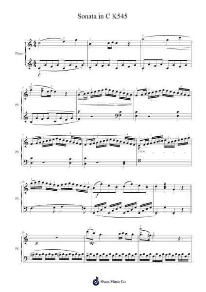Sonata in C Major, K. 545 Sheet Music by undefined-Arr.Bairdbian Lystan