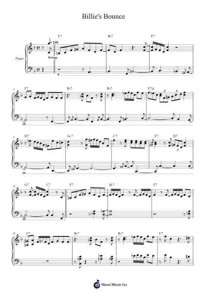 Billie's Bounce Sheet Music by Charlie Parker-Arr.Sinrin Sibylnice