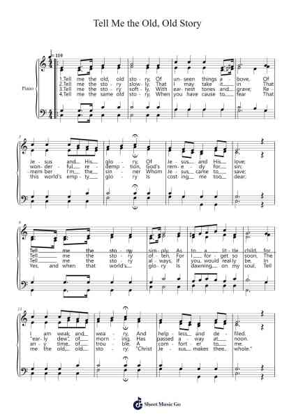 Tell Me the Old, Old Story Sheet Music by William H. Doane-Arr.Muthia Upsay