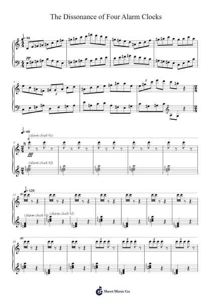 The Dissonance of Four Alarm Clocks Sheet Music by Mr. Lee-Arr.Bownio Elroytier