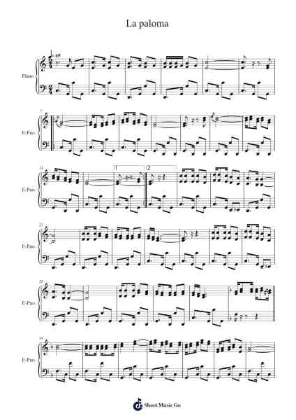 La Paloma Sheet Music by Sebastián de Iradier Salaverri-Arr.Gibger Burnsleif