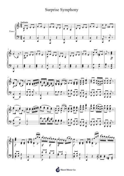 Symphony No. 94 in G Major, Hob. I:94 "Surprise" Notenblatt von Franz Joseph Haydn-Arr.Tomholt Sharpvans