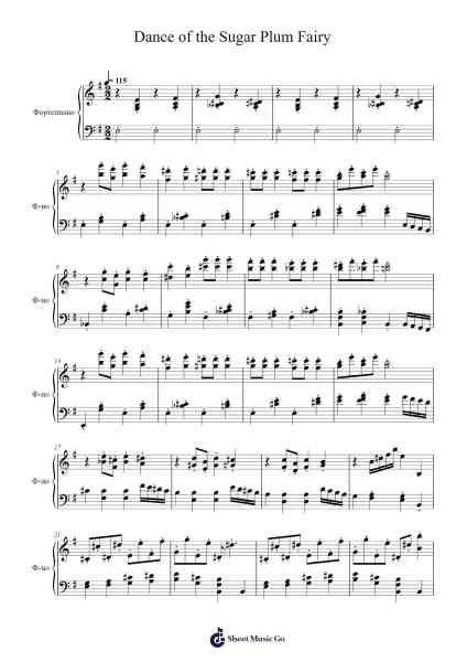 The Nutcracker - Dance of the Sugar Plum Fairy, Op. 71a Sheet Music by Pyotr Ilyich Tchaikovsky-Arr.Lilrald