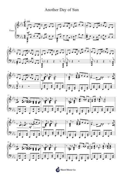 Another Day of Sun Sheet Music by undefined-Arr.Grihicks Mulou
