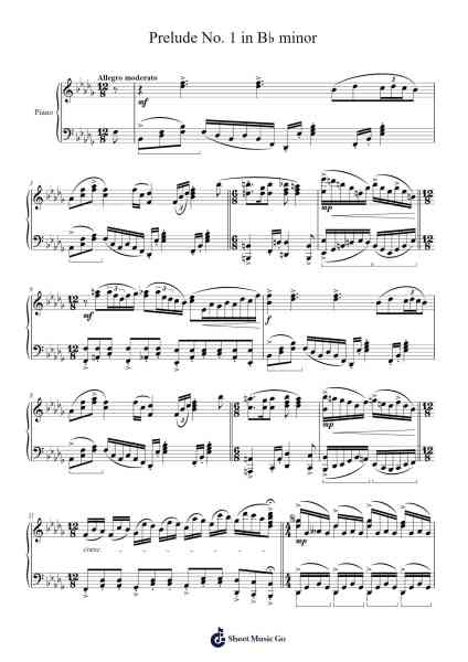 Prelude No. 1 in B♭ Minor Sheet Music by Hesing Woolxia-Arr.Fastjean