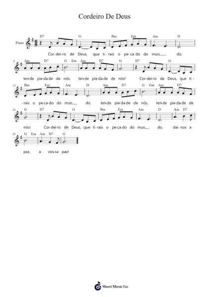 Cordeiro De Deus Sheet Music by undefined-Arr.Copraine