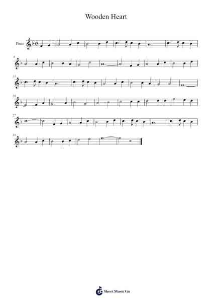 Wooden Heart Sheet Music by undefined-Arr.Buckclough Woogold