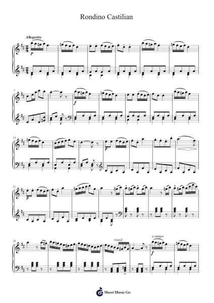 Rondino Castilian Sheet Music by Adolphé Abig-Arr.Barlo Osford