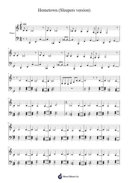 Hometown (Sleepers version) Sheet Music by twenty one pilots-Arr.Dougnick Steinmeo