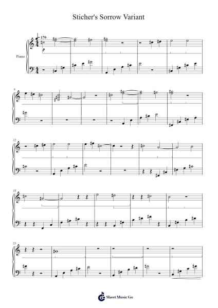 Sticher's Sorrow Variant Sheet Music by Dylan DeVall-Arr.Ribloor