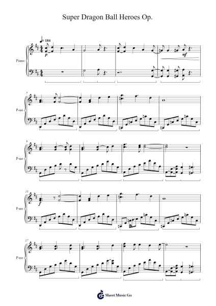 Super Dragon Ball Heroes Op. Sheet Music by undefined-Arr.Lechloe