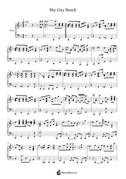 Shy Guy Beach Sheet Music by Asuka Ohta-Arr.Clifffitch