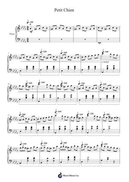 Petit Chien Sheet Music by Frédéric Chopin-Arr.Woolfleen Juskirk