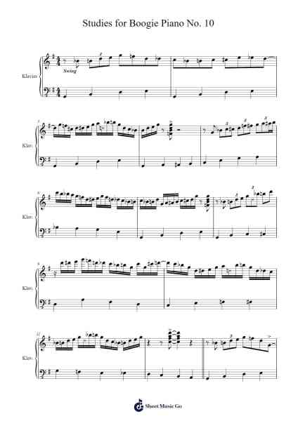 Studies for Boogie Piano No. 10 Sheet Music by Burnslaine Webbsom-Arr.Osrias Drewnia