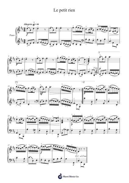 Le petit rien (The Little Trifle) Suite 18, No. 4 Sheet Music by François Couperin-Arr.Ausyale Dobtra