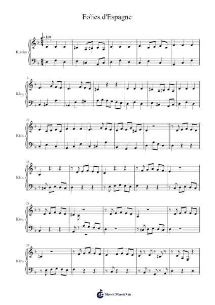 Folies d'Espagne Sheet Music by Mauro Giuliani-Arr.Asmie Panvien