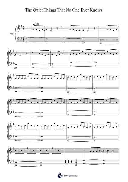 The Quiet Things That No One Ever Knows Sheet Music by Brand New-Arr.Urrite