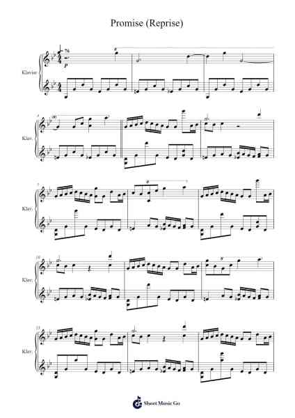 Promise (Reprise) Sheet Music by Akira Yamaoka-Arr.Lewcar